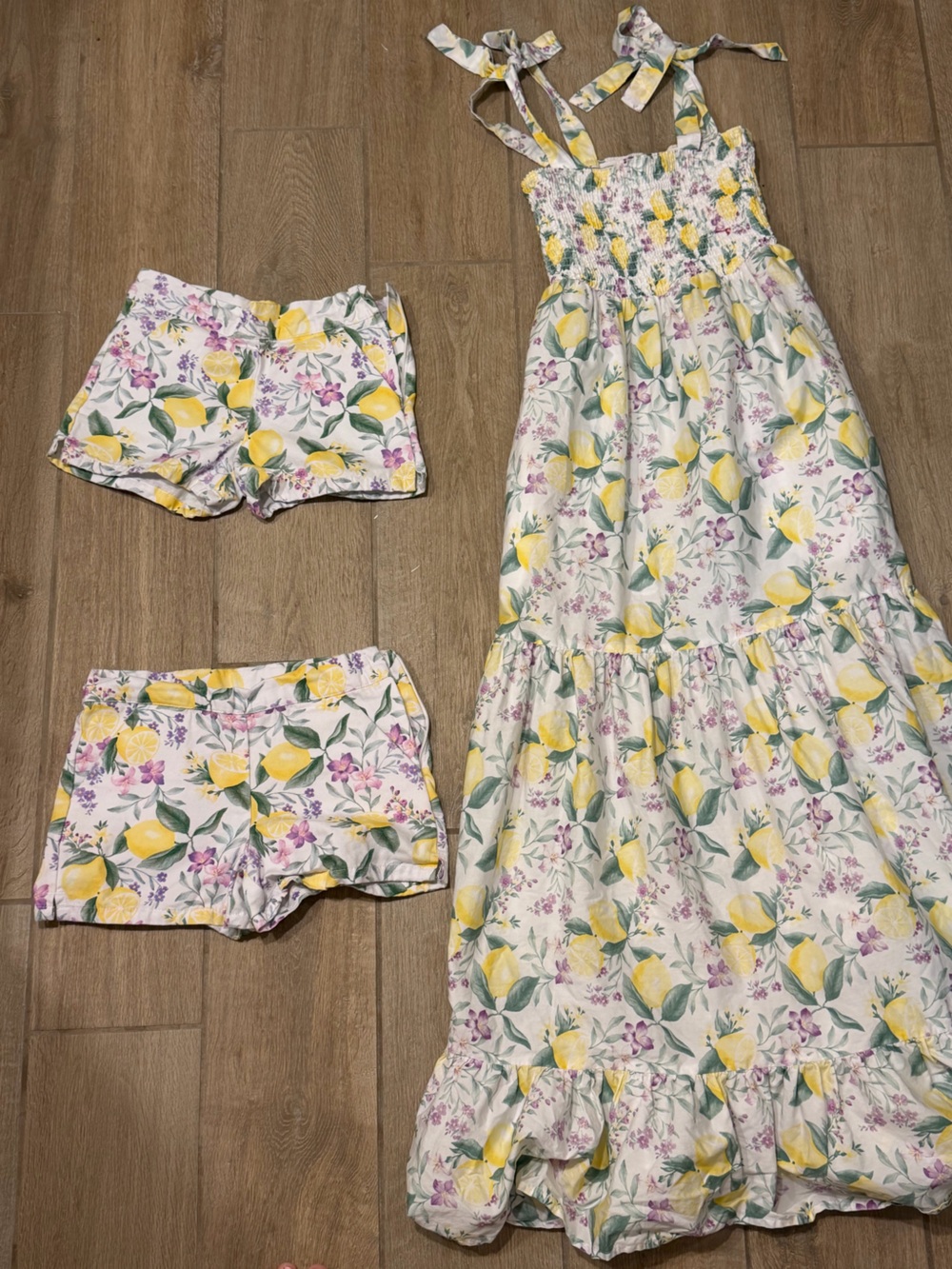 Janie and Jack Mommy & Me Floral Tie-Shoulder Sundress - White & Yellow - Picture 4 of 5